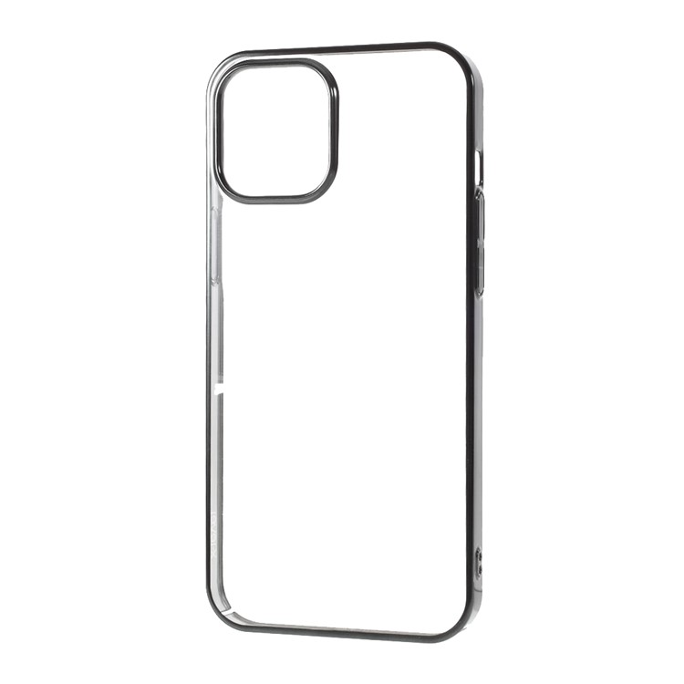 X-LEVEL Dawn Series Electroplated PC Hard Clear Phone Cover for iPhone 12 Pro Max 6.7 inch - Black-2