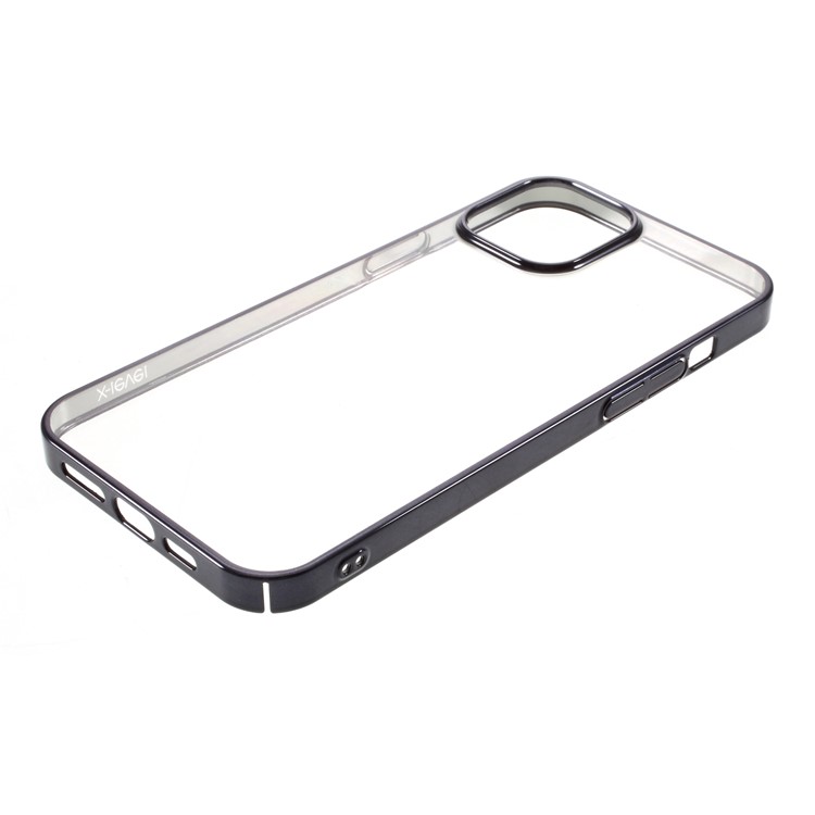 X-LEVEL Dawn Series Electroplated PC Hard Clear Phone Cover for iPhone 12 Pro Max 6.7 inch - Grey-4
