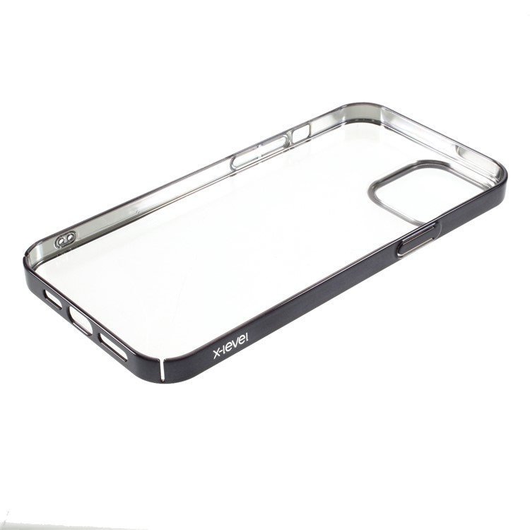 Serie X-level Dawn PC Elettroplate Electroplated Copertina Telefonica Per Iphone 12 Pro Max 6,7 Pollici - Grigio-5