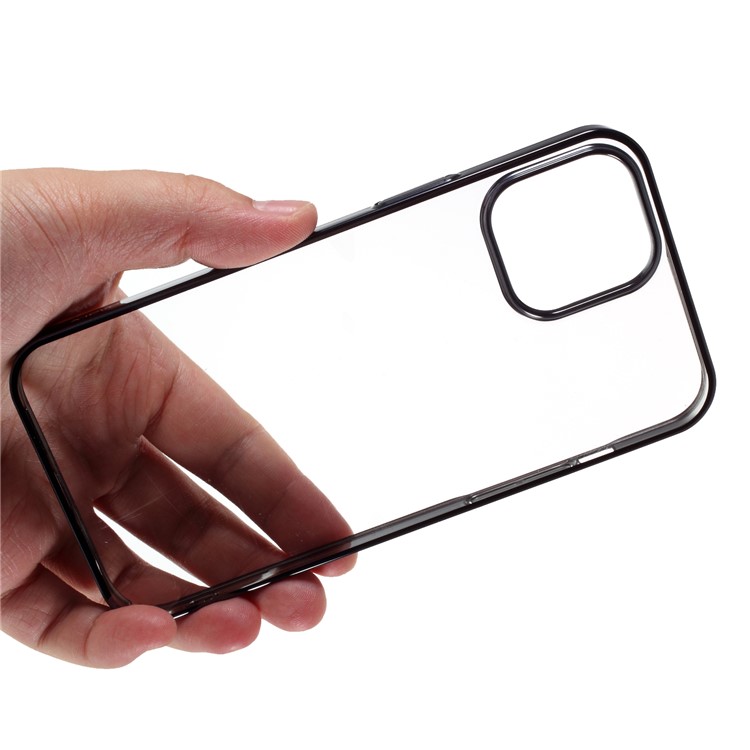 X-LEVEL Dawn Series Electroplated PC Hard Clear Phone Cover for iPhone 12 Pro Max 6.7 inch - Grey-6