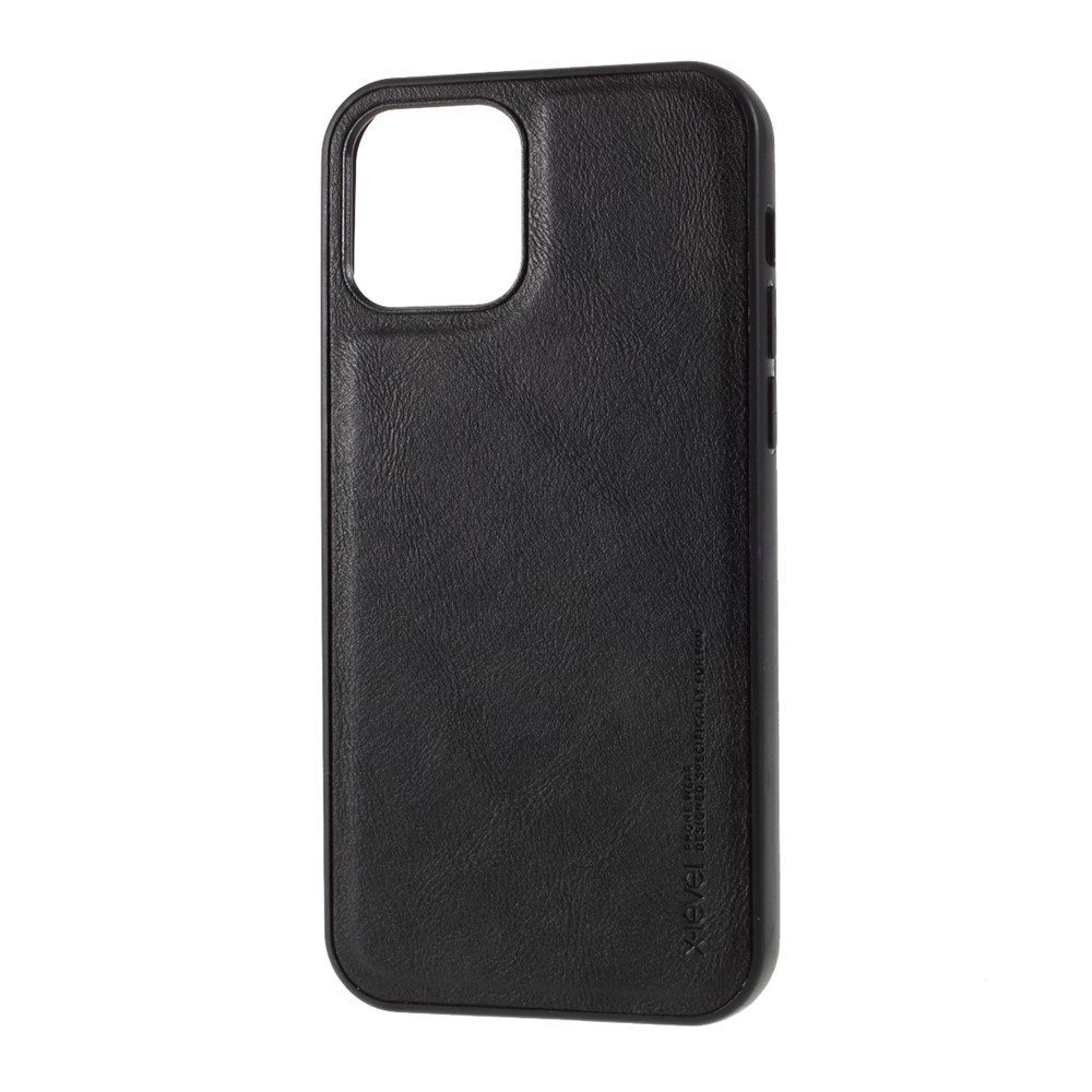 X-LEVEL Vintage Style PU Leather Coated TPU Phone Shell for iPhone 12 Pro / iPhone 12 Max 6.1-inch - Black-2