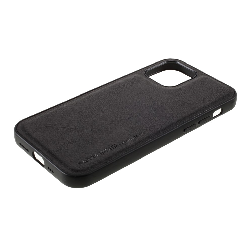 X-LEVEL Vintage Style PU Leather Coated TPU Phone Shell for iPhone 12 Pro / iPhone 12 Max 6.1-inch - Black-5