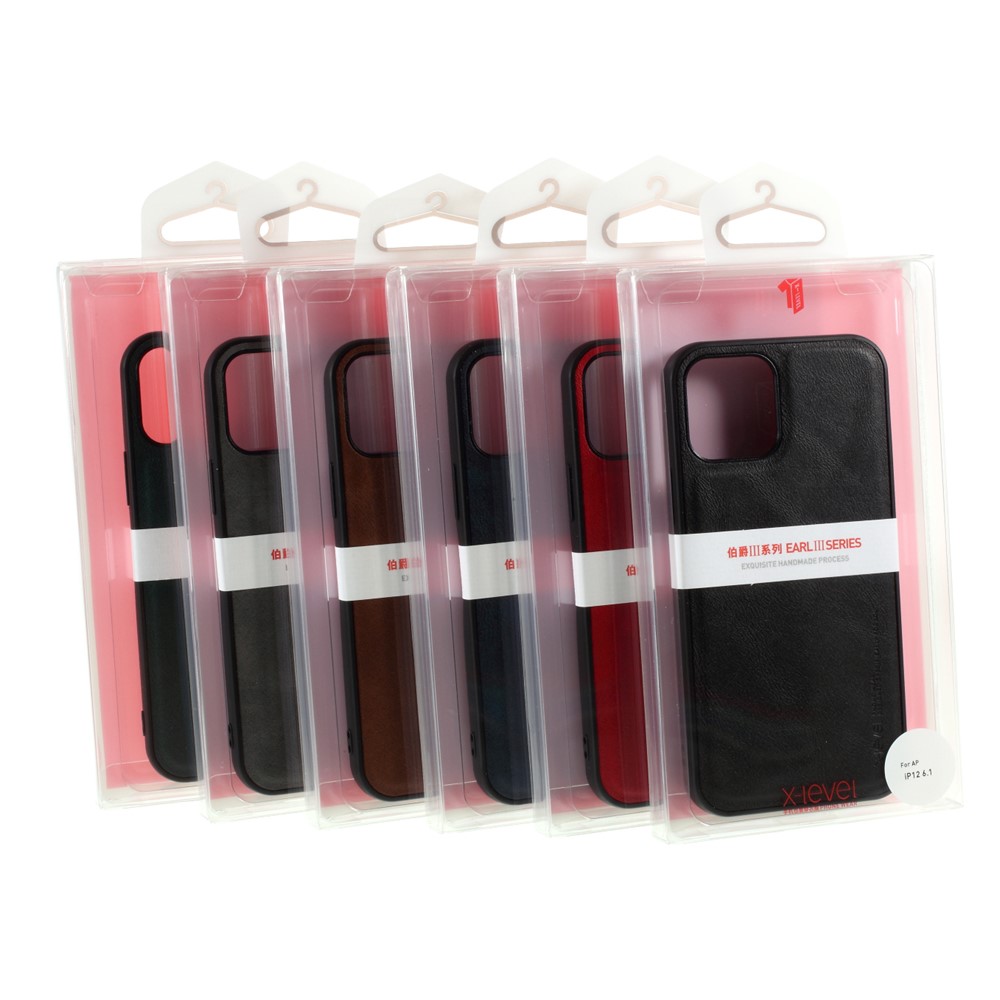 X-LEVEL Vintage Style PU Leather Coated TPU Phone Shell for iPhone 12 Pro / iPhone 12 Max 6.1-inch - Black-8