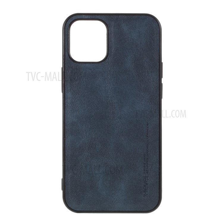 X-LEVEL Vintage Style PU Leather Coated TPU Phone Shell for iPhone 12 mini - Blue-1