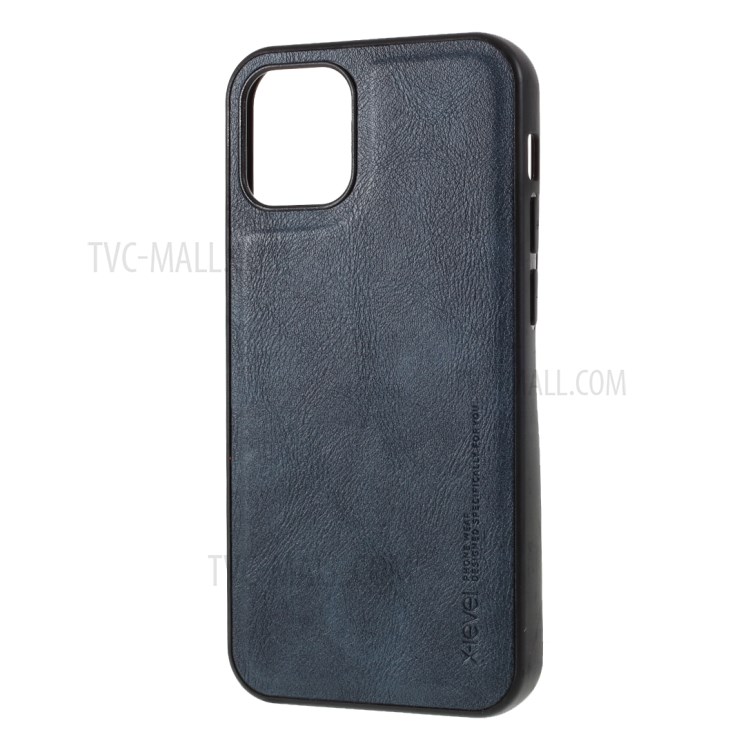 X-LEVEL Vintage Style PU Leather Coated TPU Phone Shell for iPhone 12 mini - Blue-2