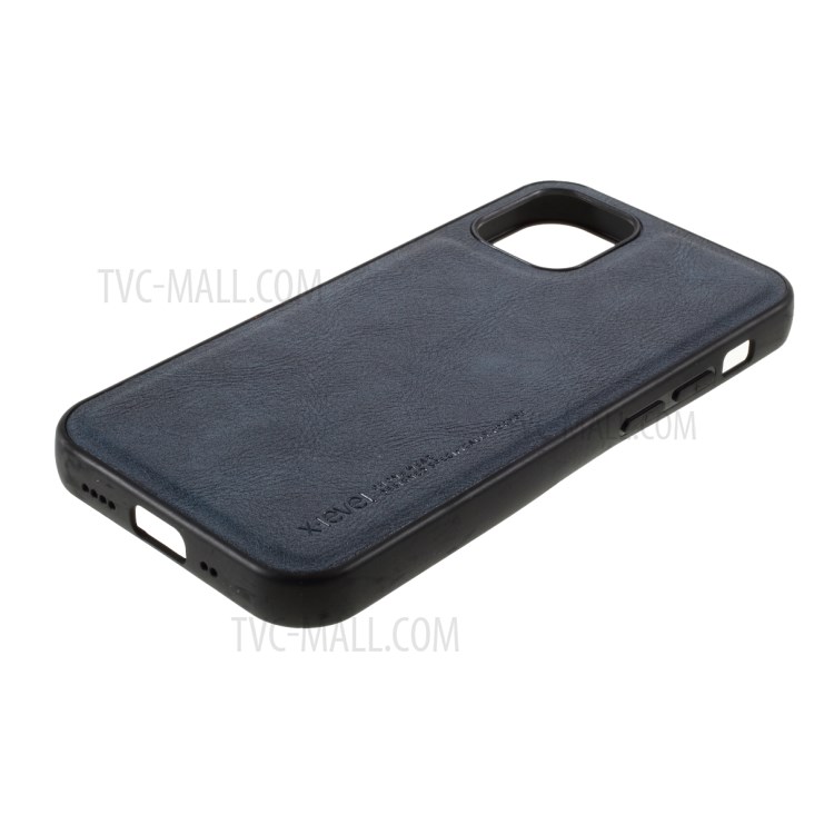 X-LEVEL Vintage Style PU Leather Coated TPU Phone Shell for iPhone 12 mini - Blue-4