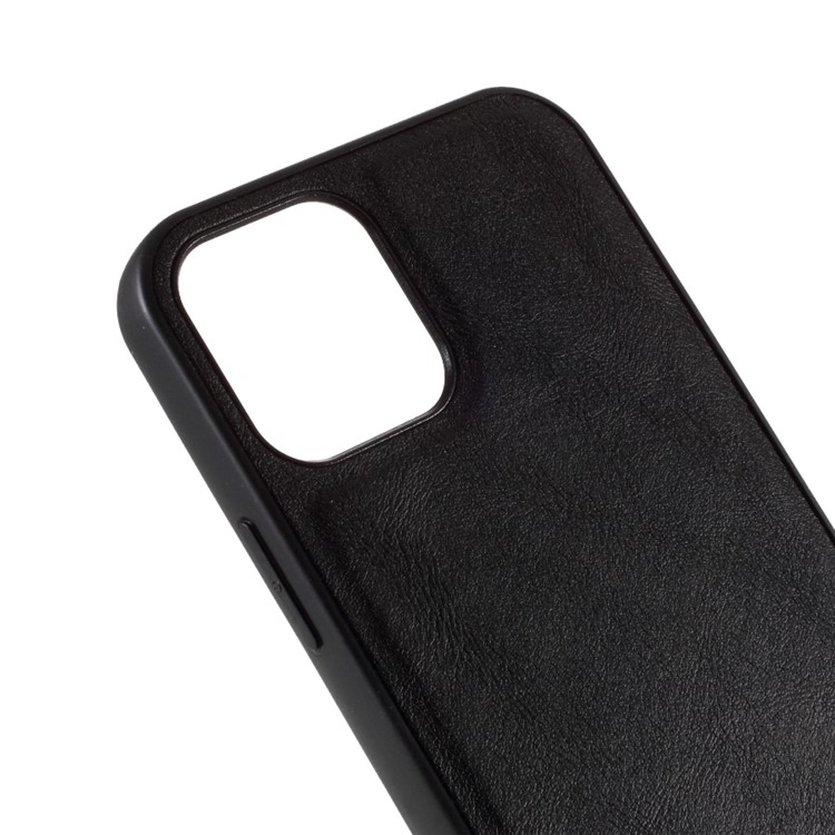 X-LEVEL Vintage Style PU Leather Coated TPU Cell Phone Case for iPhone 12 Pro Max 6.7 inch - Black-4