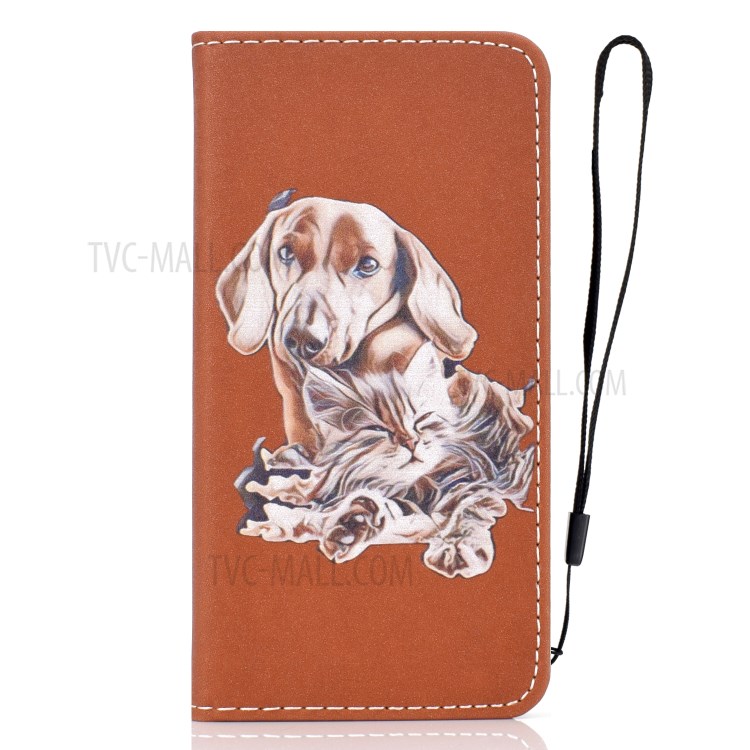 Pattern Printing Case Stand Stylish Leather Phone Cover for iPhone 12 Pro Max 6.7 inch - Dog-3