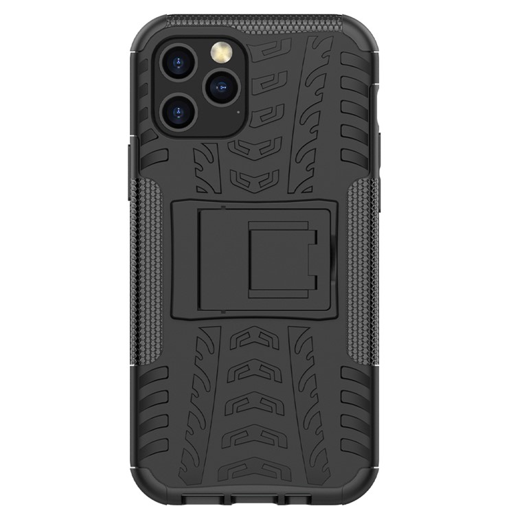 Cool Tire Hybrid PC + TPU -mobiltelefonabdeckung Mit Kickstand Für Iphone 12 Pro/12 - Schwarz-3