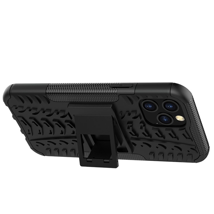 Cool Tire Hybrid PC + TPU -mobiltelefonabdeckung Mit Kickstand Für Iphone 12 Pro/12 - Schwarz-5