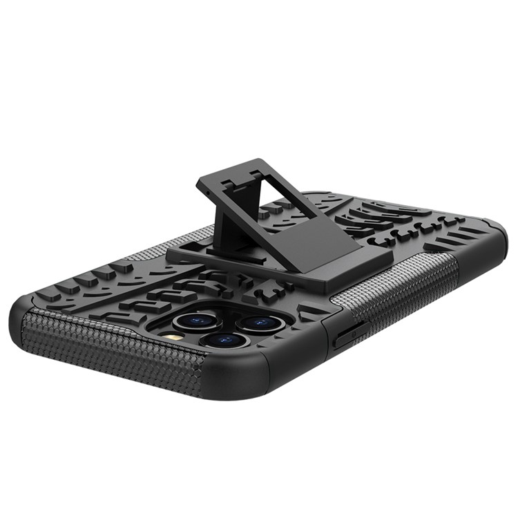 Cool Tire Hybrid PC + TPU -mobiltelefonabdeckung Mit Kickstand Für Iphone 12 Pro/12 - Schwarz-7