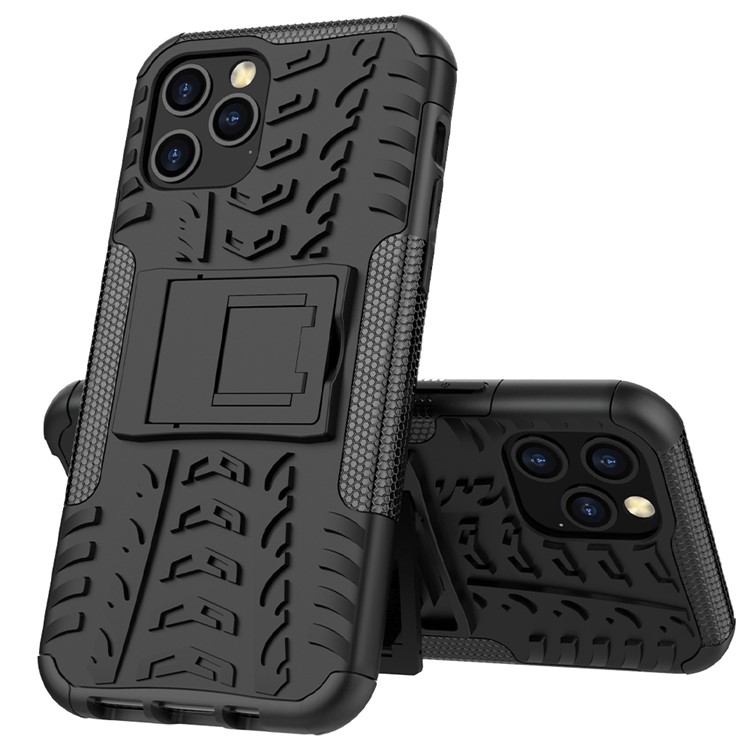 Cool Tyre Hybrid PC + TPU Cell Phone Cover with Kickstand for iPhone 12 Max / 12 Pro 6.1 inch - Black-9