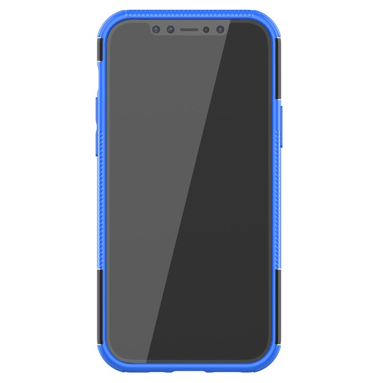 Cool Tyre Hybrid PC + TPU Cell Phone Cover with Kickstand for iPhone 12 Pro/12 - Blue-4