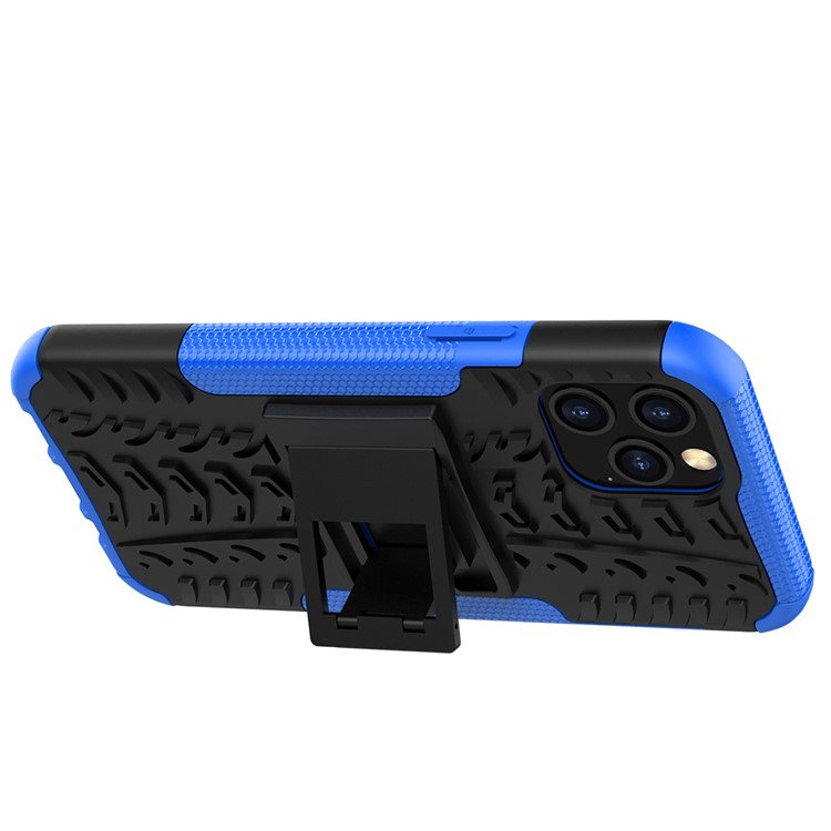 Cool Pneu Híbrido PC + TPU Celular Tampa Com Kickstand Para Iphone 12 Pro/12 - Azul