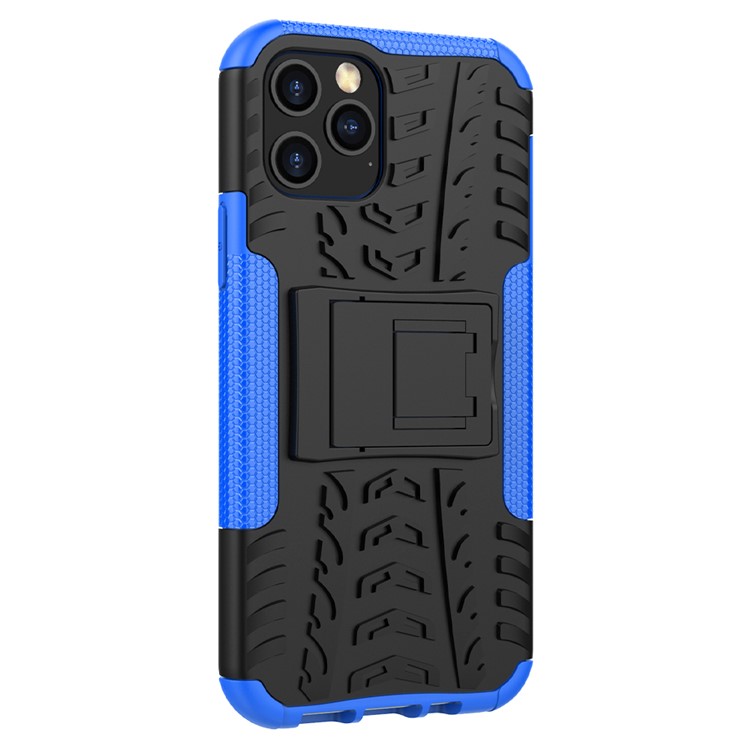 Cover PC Ibrido Pneumatico Per Pneumatici + Copertina Per Cellulare TPU Con Cavalletto Per Iphone 12 Pro/12 - Blu