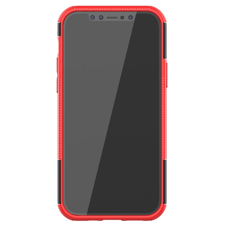 Cool Tyre Hybrid PC + TPU Cell Phone Cover with Kickstand for iPhone 12 Pro/12 - Red-5