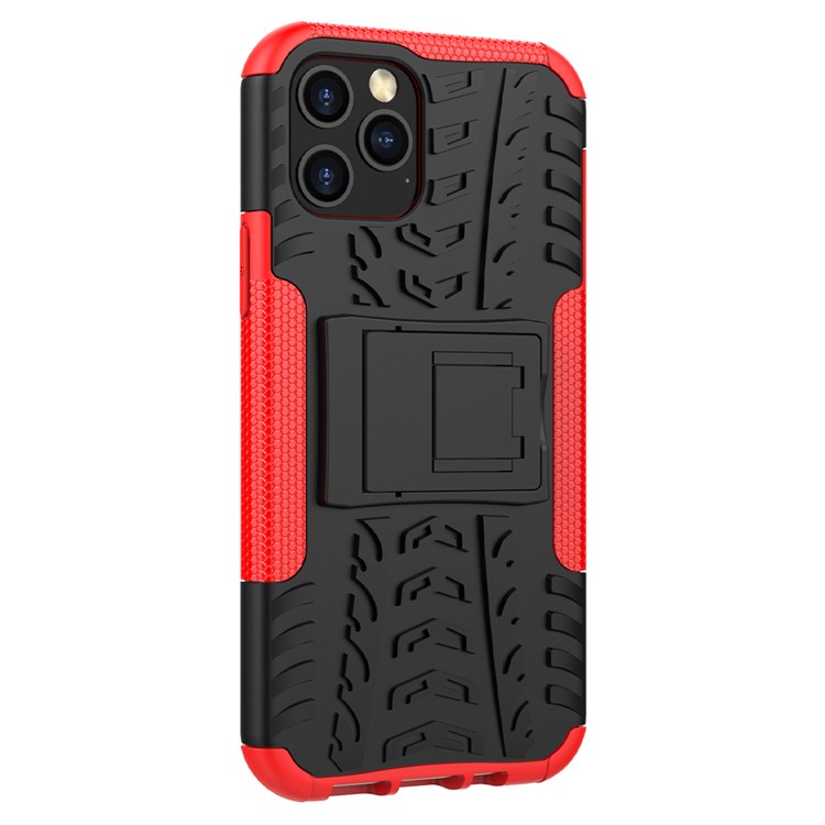 Cool Tyre Hybrid PC + TPU Cell Phone Cover with Kickstand for iPhone 12 Pro/12 - Red-9