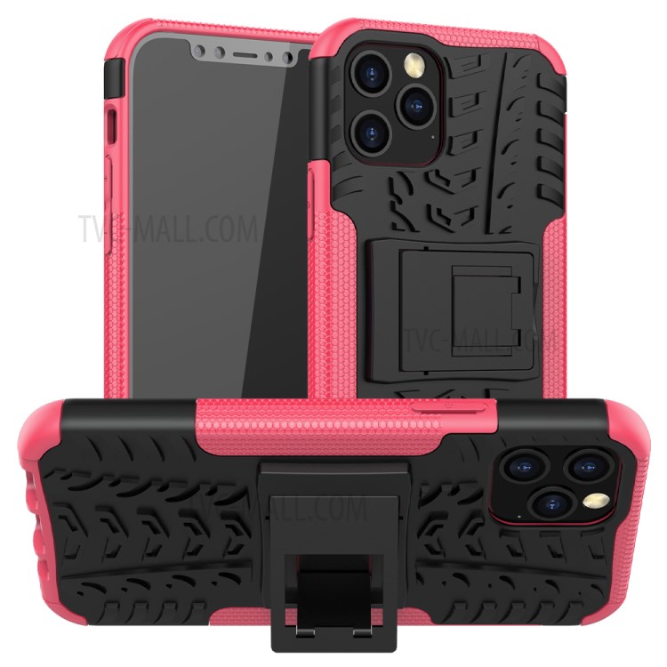 Cool Tyre Hybrid PC + TPU Cell Phone Cover with Kickstand for iPhone 12 Pro/12 - Rose-1