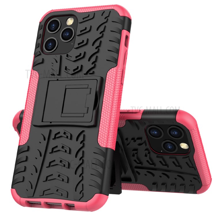 Cool Tyre Hybrid PC + TPU Cell Phone Cover with Kickstand for iPhone 12 Pro/12 - Rose-3