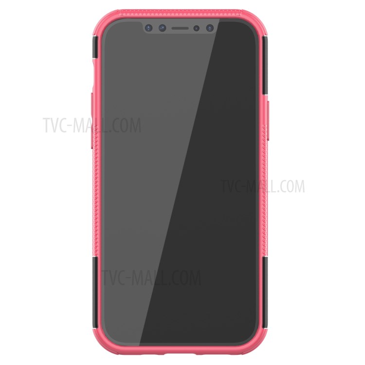 Cool Tyre Hybrid PC + TPU Cell Phone Cover with Kickstand for iPhone 12 Pro/12 - Rose-5