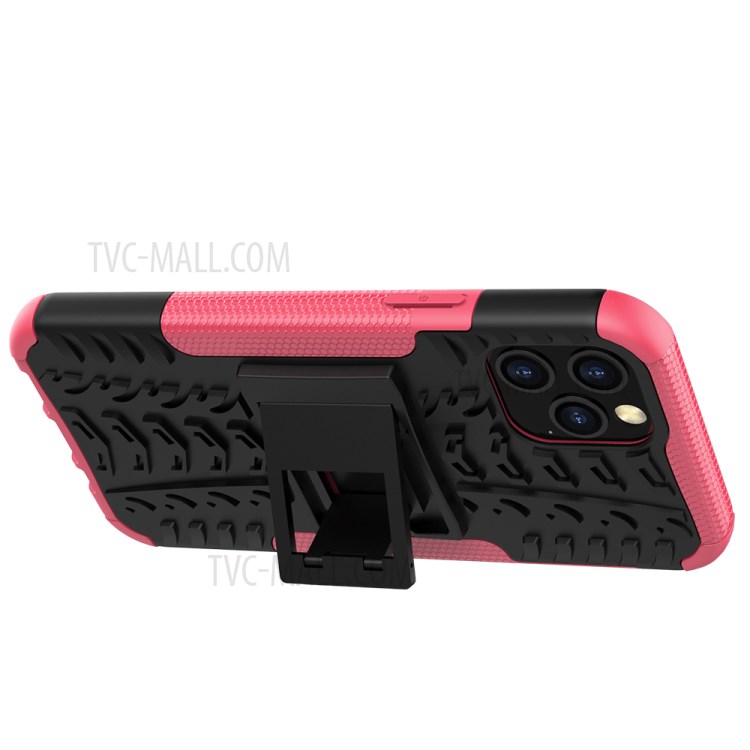Cool Tyre Hybrid PC + TPU Cell Phone Cover with Kickstand for iPhone 12 Pro/12 - Rose-6