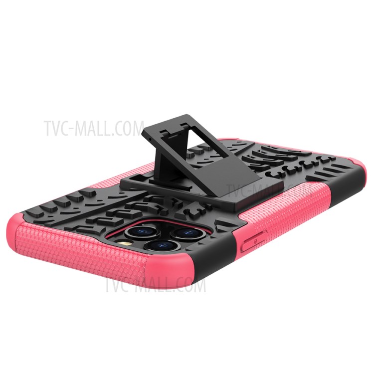 Cool Tyre Hybrid PC + TPU Cell Phone Cover with Kickstand for iPhone 12 Pro/12 - Rose-8