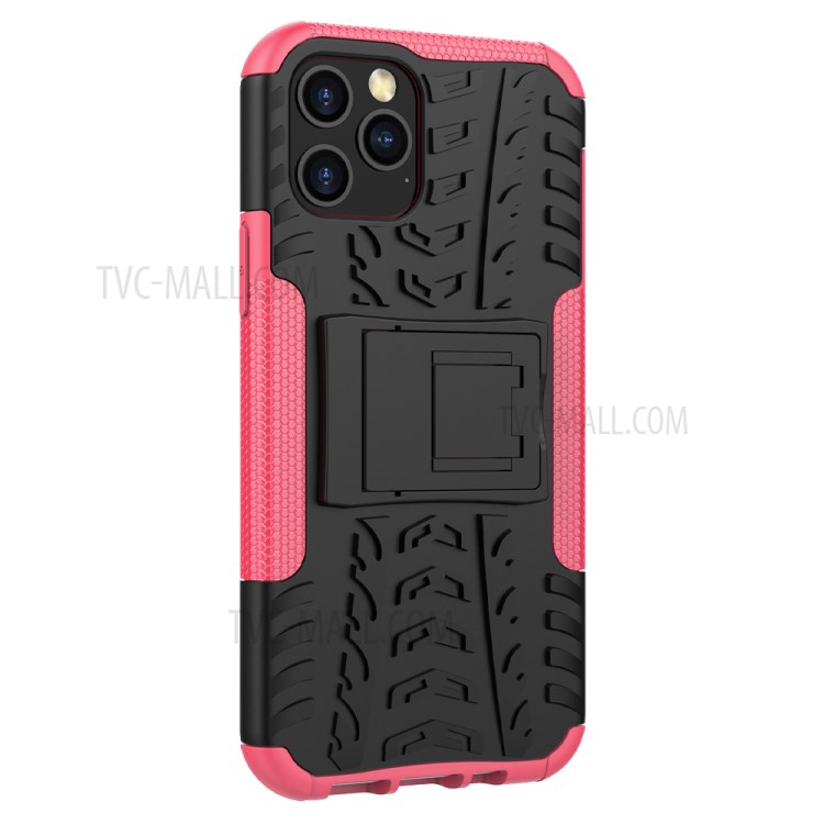 Cool Tyre Hybrid PC + TPU Cell Phone Cover with Kickstand for iPhone 12 Pro/12 - Rose-9