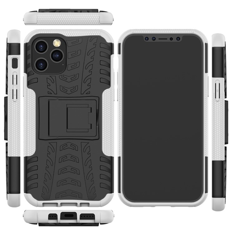 Refroidir La Couverture De Téléphone Portable Hybride Pneu PC + TPU Avec Béquille Pour IPhone 12 Max / 12 Pro 6.1 Pouces - Blanc-2