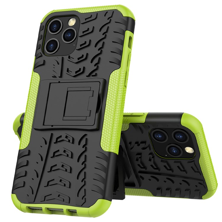 Cool Tyre Hybrid PC + TPU Cell Phone Cover with Kickstand for iPhone 12 Pro/12 - Green-3