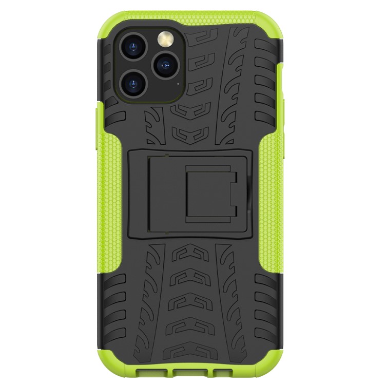 Cool Tyre Hybrid PC + TPU Cell Phone Cover with Kickstand for iPhone 12 Pro/12 - Green-4