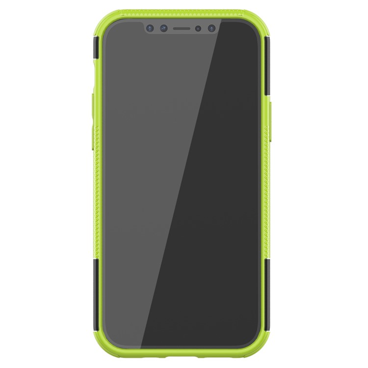 Cool Tyre Hybrid PC + TPU Cell Phone Cover with Kickstand for iPhone 12 Pro/12 - Green-5