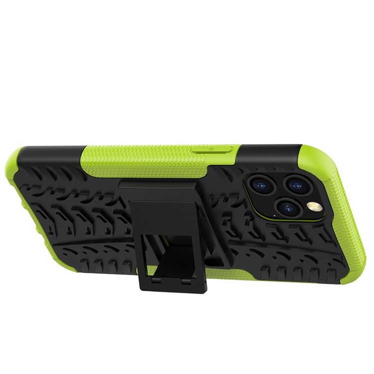 Cool Tyre Hybrid PC + TPU Cell Phone Cover with Kickstand for iPhone 12 Pro/12 - Green-6