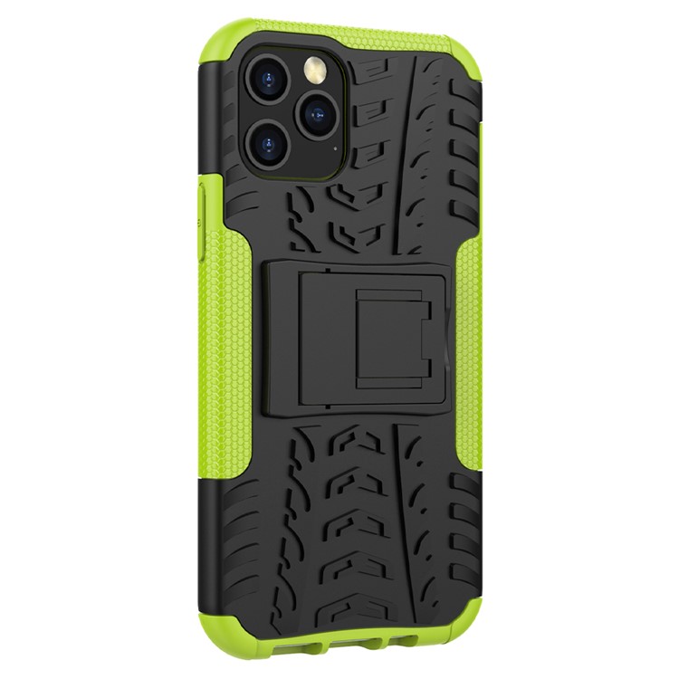 Cool Tyre Hybrid PC + TPU Cell Phone Cover with Kickstand for iPhone 12 Pro/12 - Green-9