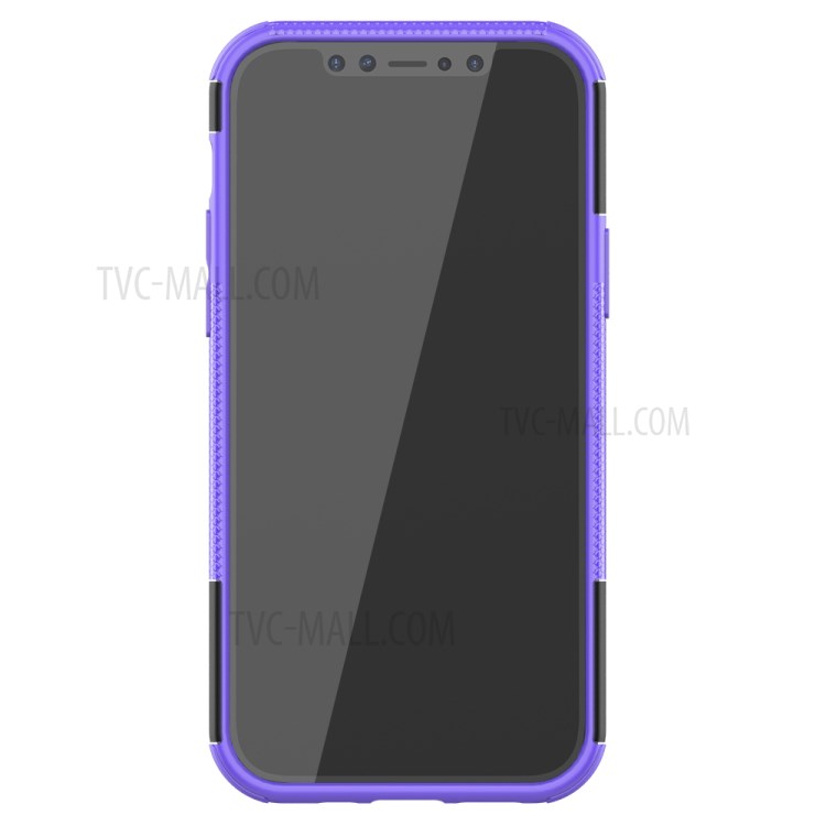 Cool Tyre Hybrid PC + TPU Cell Phone Cover with Kickstand for iPhone 12 Pro/12 - Purple-5