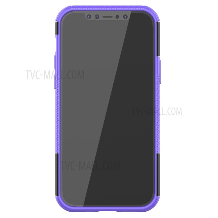 Cool Pneu Híbrido PC + TPU Celular Tampa Com Kickstand Para Iphone 12 Pro/12 - Roxo-5