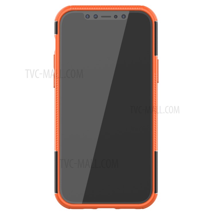 Cool Tyre Hybrid PC + TPU Cell Phone Cover with Kickstand for iPhone 12 Pro/12 - Orange-5