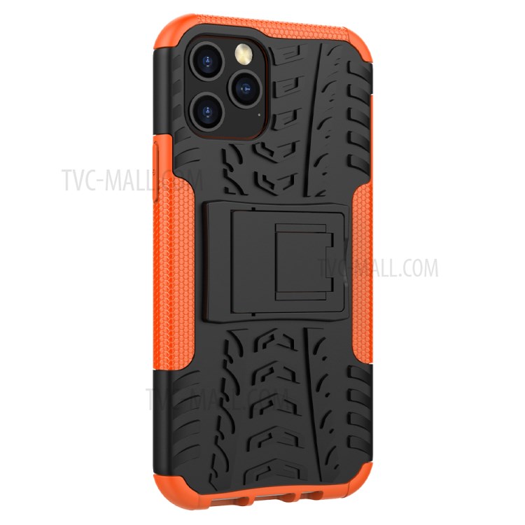 Cool Tyre Hybrid PC + TPU Cell Phone Cover with Kickstand for iPhone 12 Pro/12 - Orange-9