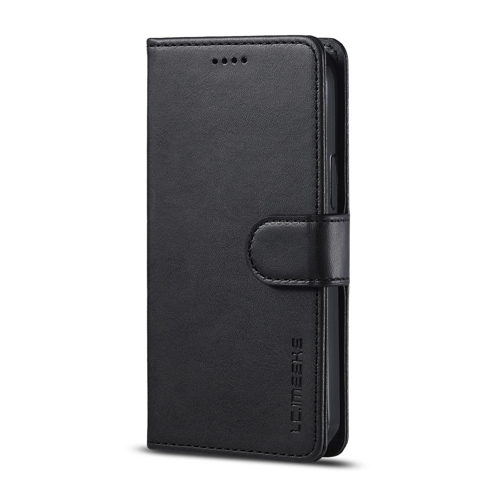 LC.IMEEKE Card Holder Leather Wallet Stand Cover Phone Case for iPhone 12 Pro 6.1 inch - Black-2