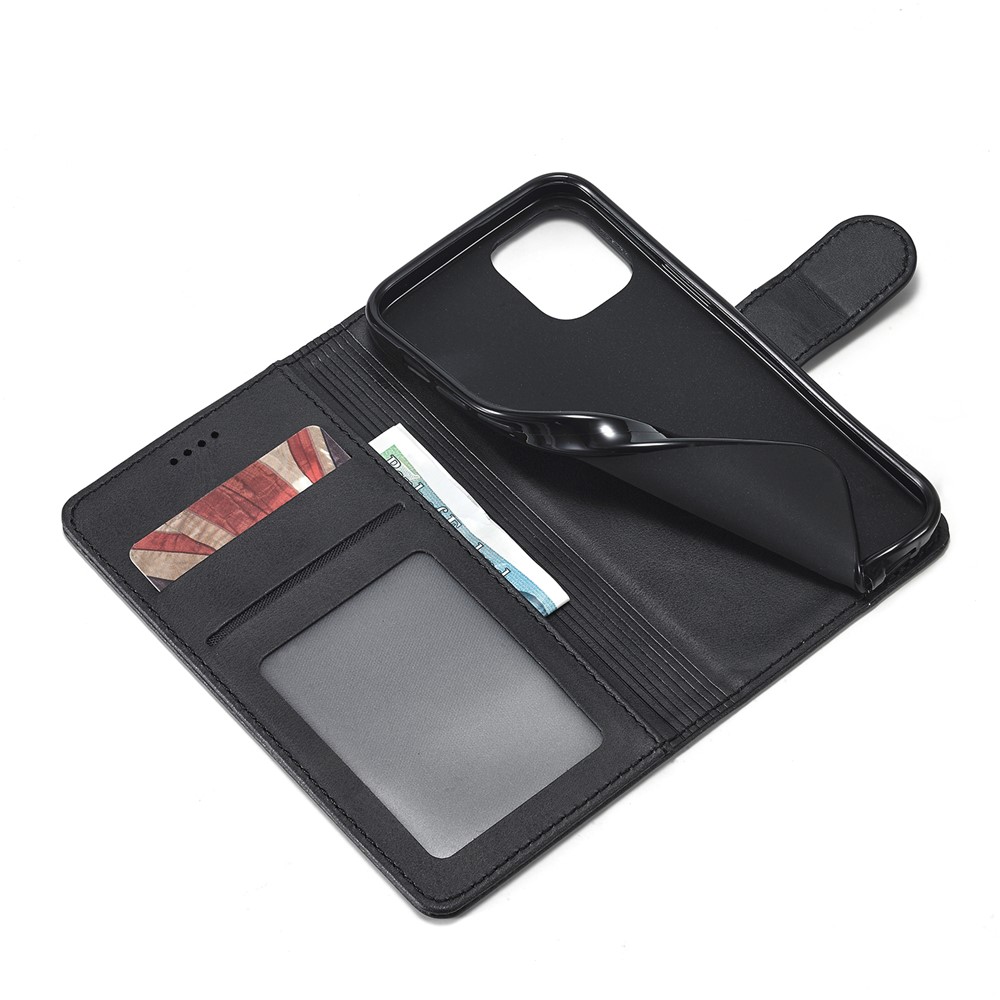 Lc. Imeeke Wallet Stand Case de Teléfonos Móviles de Cuero Para Iphone 12 Pro Max 6.7 Pulgadas - Negro