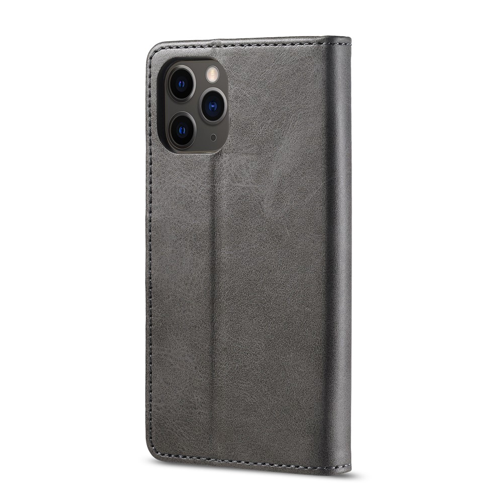 LC.IMEEKE Wallet Stand Leather Shell Mobile Phone Case for iPhone 12 Pro Max 6.7 inch - Grey-3