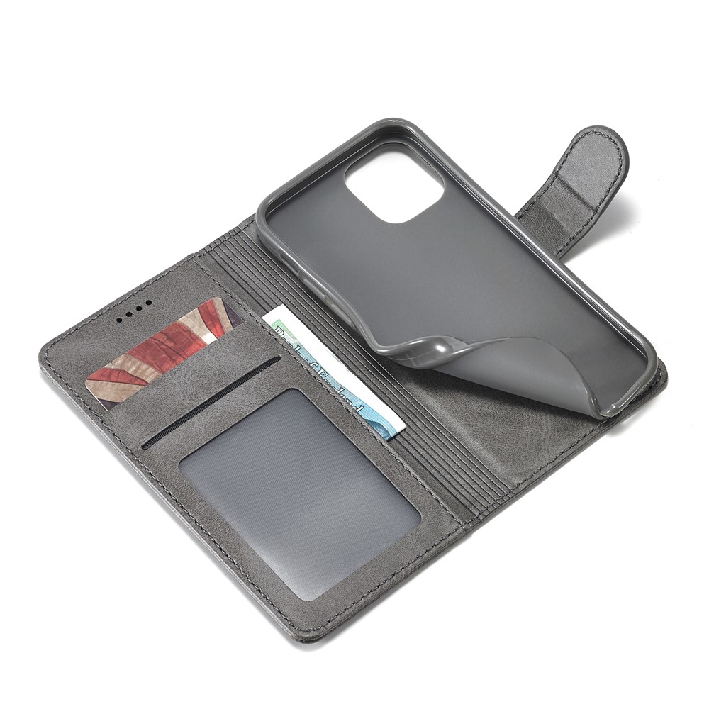 Lc. Imeeke Wallet Stand Case de Teléfonos Móviles de Cuero Para Iphone 12 Pro Max 6.7 Pulgadas - Gris