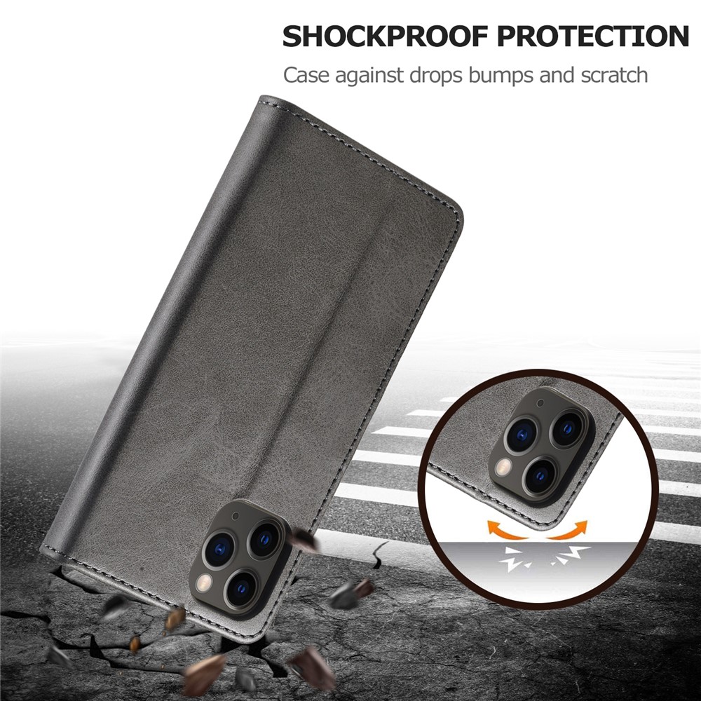 LC.IMEEKE Wallet Stand Leather Shell Mobile Phone Case for iPhone 12 Pro Max 6.7 inch - Grey-9