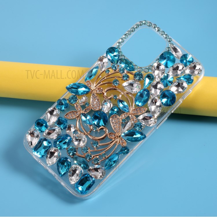 Shop Rhinestone Decoration TPU Cell Phone Case for iPhone 12 5.4 inch