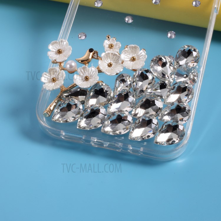 Rhinestone Decoration TPU Shell for iPhone 12 Pro Max 6.7 inch - Flower-4