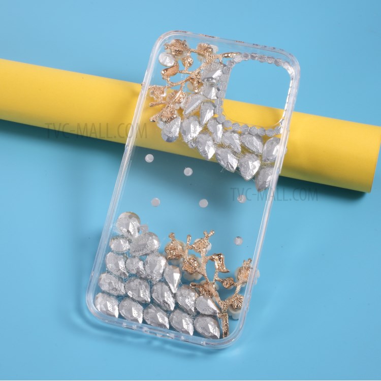 Rhinestone Decoration TPU Shell for iPhone 12 Pro Max 6.7 inch - Flower-6