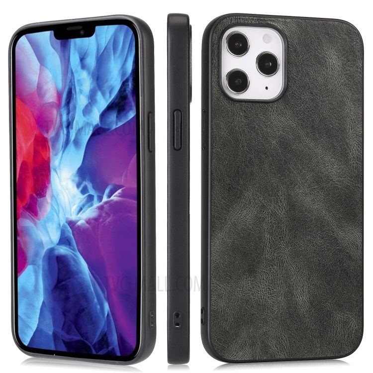 Phone Case Crazy Horse Texture PU Leather Coated TPU Cover for iPhone 12 Pro Max 6.7 inch - Green-1