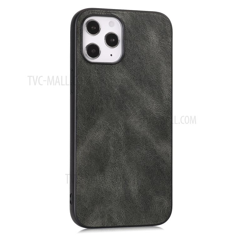Phone Case Crazy Horse Texture PU Leather Coated TPU Cover for iPhone 12 Pro Max 6.7 inch - Green-2