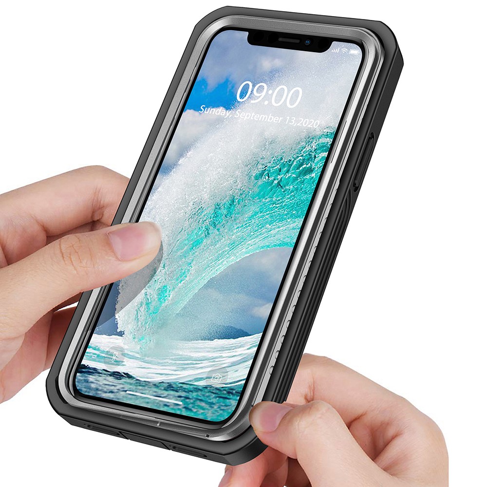 Full-body Protection Hard PC Case Shell Built-in PET Screen Protector for iPhone 12 Pro Max 6.7 inch-5