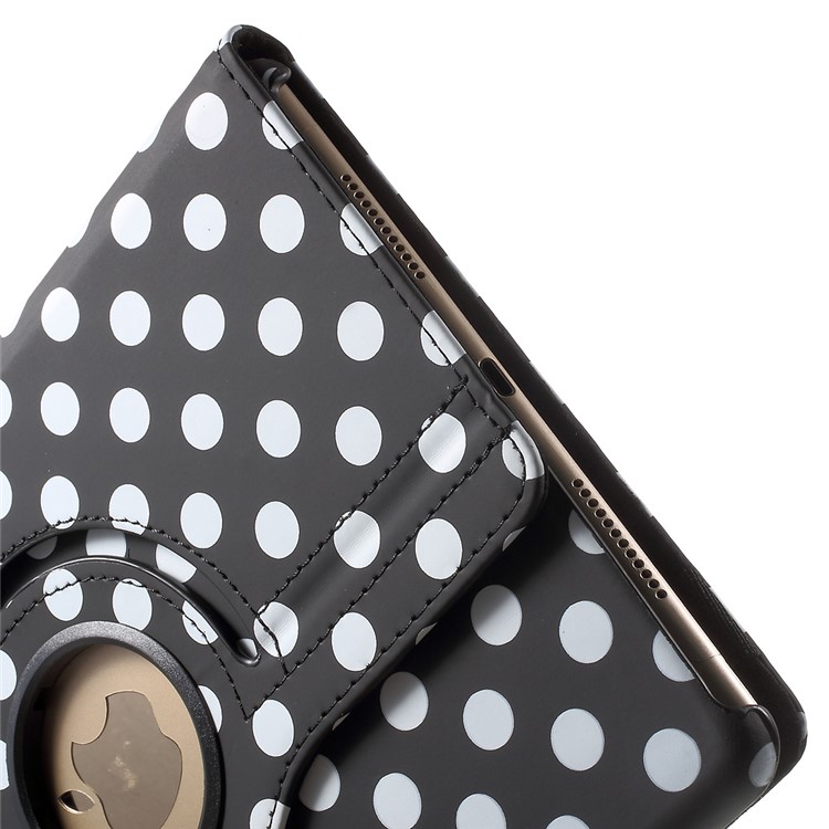 Polka Dots Rotary Stand Leather Case for iPad Pro 9.7 - Black-10