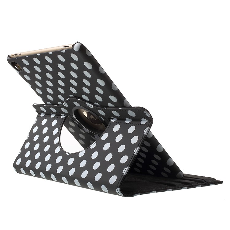Polka Dots Rotary Stand Leather Case for iPad Pro 9.7 - Black-6